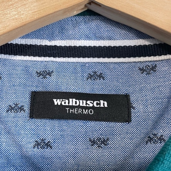 Walbusch Thermo Teal Blue Polo  Shirt BNWT - Picture 5 of 8